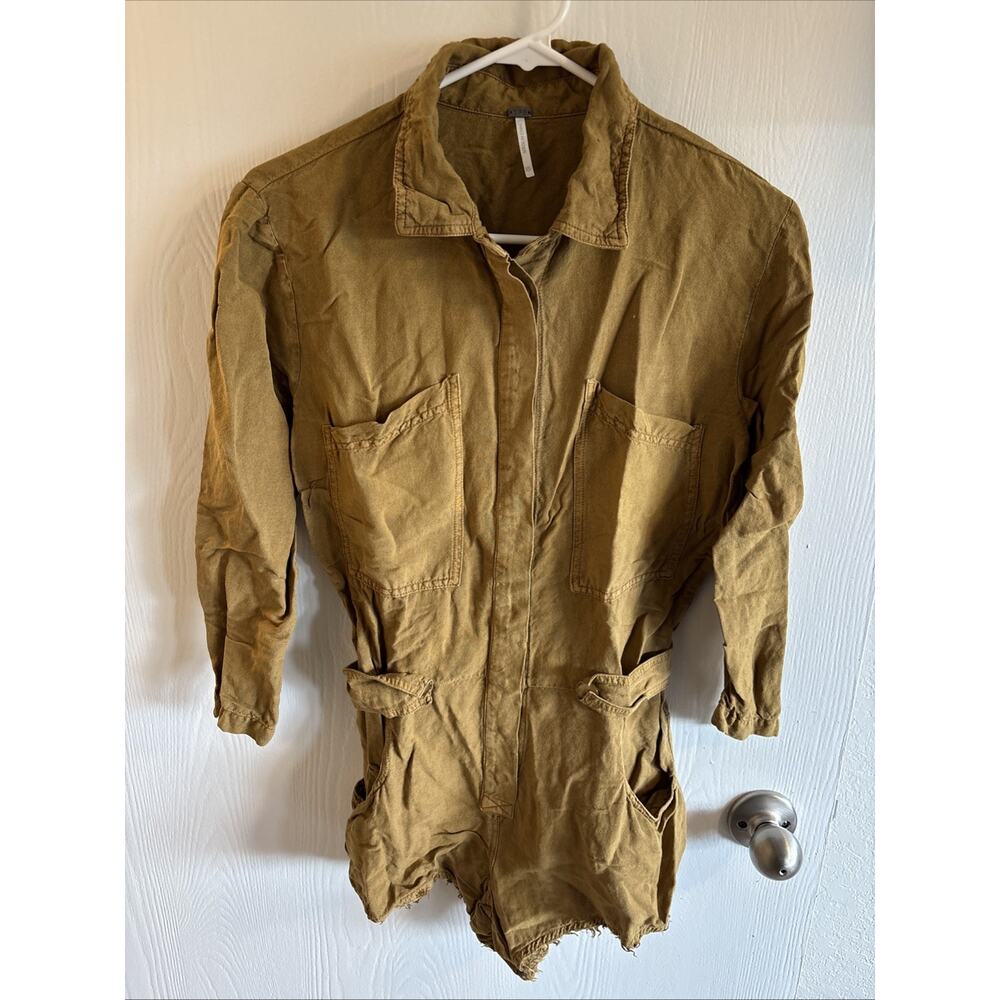 Young Fabulous & Broke (YFB) - Safari Brown Long Sleeve Romper - Size XS